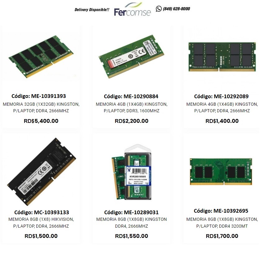 Memoria para CPU y Laptop DDR3 DDR4 DDR5 de varias marcas Foto 7172852-f1.jpg