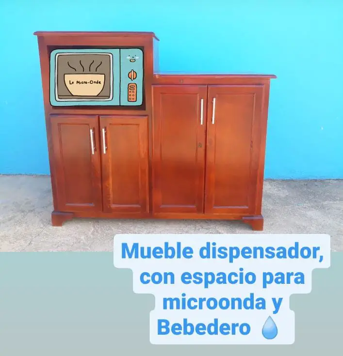 Mueble dispensador con hueco para microonda y almacenador Foto 7172885-4.jpg