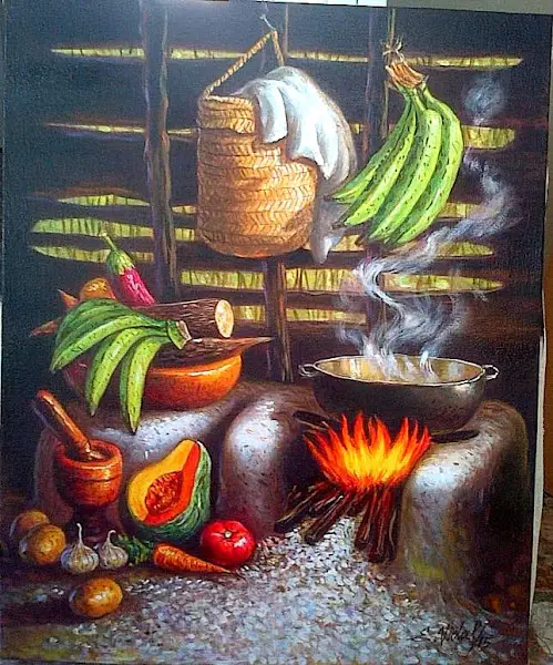 pintor dominicano cuadro costumbrista obra de arte e.vidal Foto 7173273-1.jpg