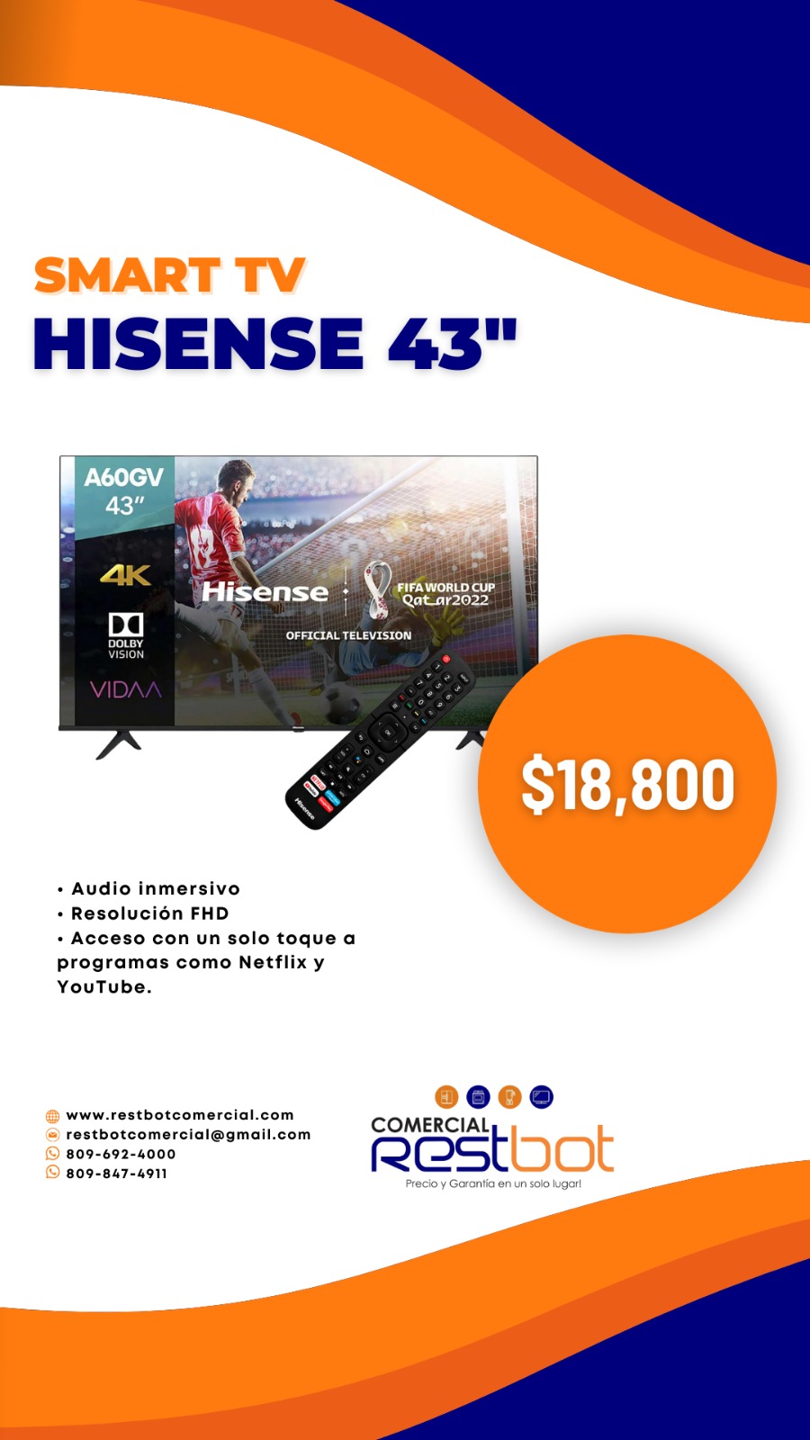 Smart TV Hisense 43” Foto 7185577-1.jpg