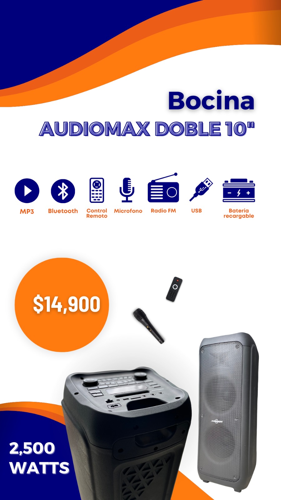 Bocina Audiomax doble 10 Foto 7185665-1.jpg