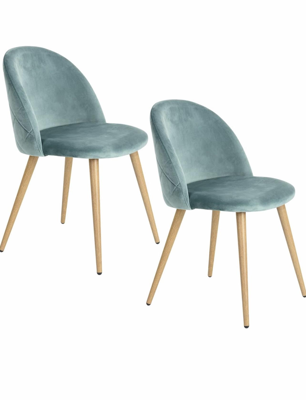 Par de sillas de terciopelo color turquesa  Foto 7188501-3.jpg
