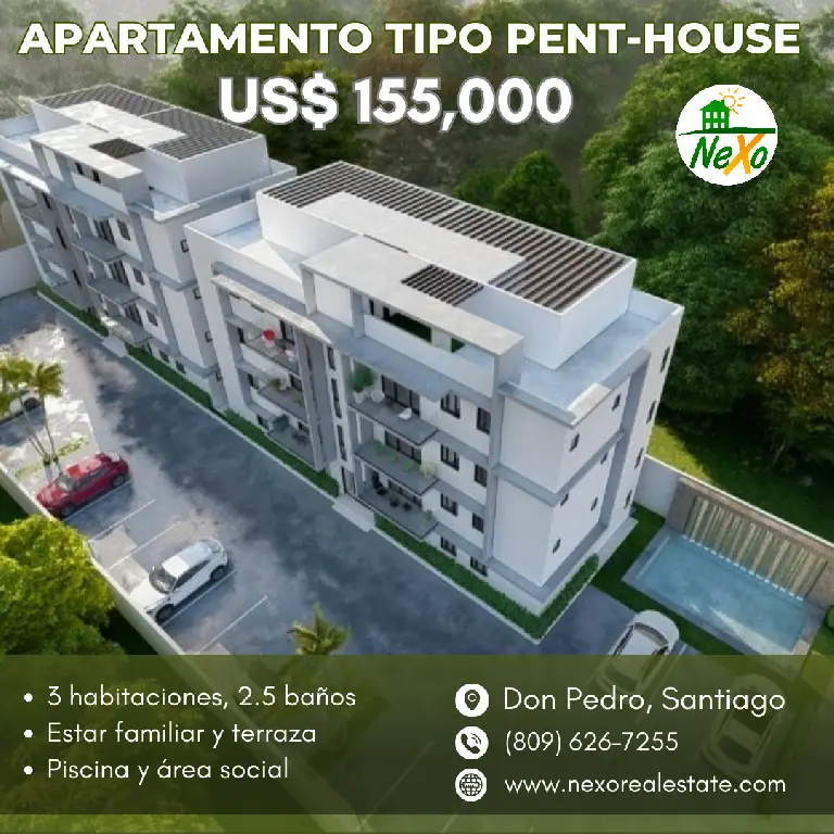 Apartamento Tipo Pent-House Nuevo en Santiago JPA-205 Foto 7189808-1.jpg