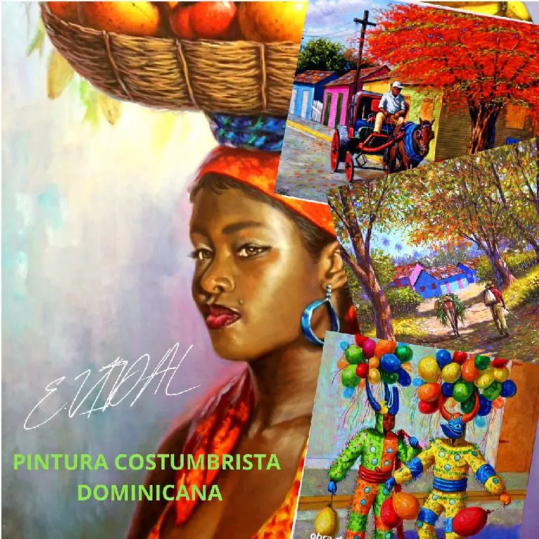 pintor dominicano cuadro costumbrista obra de arte e.vidal Foto 7191870-5.jpg