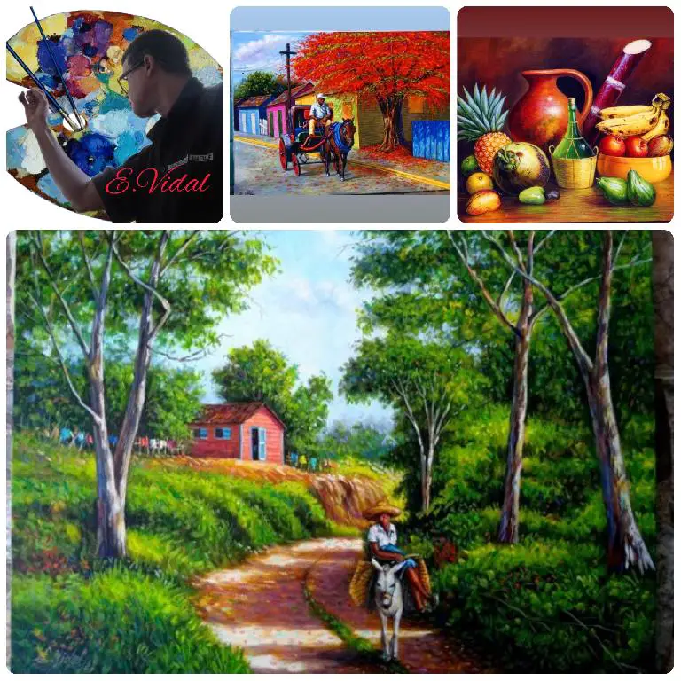 pintor dominicano cuadro costumbrista obra de arte e.vidal Foto 7194756-1.jpg