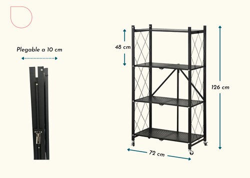 Rack Plegable con Ruedas Estante de Metal Resistente 200kg Foto 7194901-U1.jpg