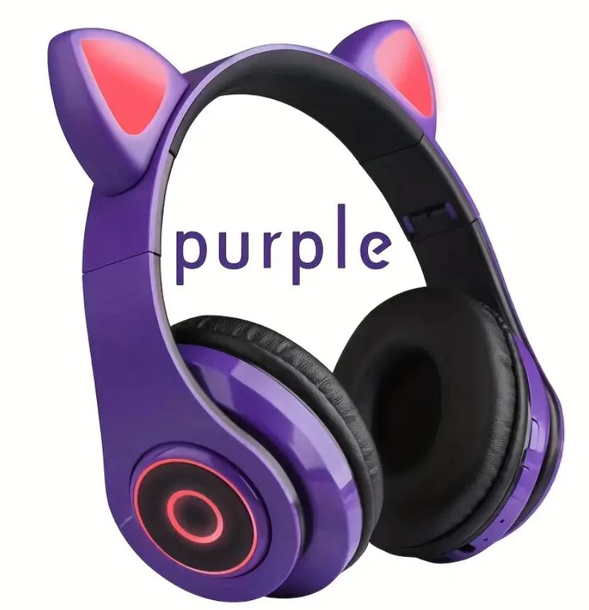 Audífonos de diadema orejas y de gato con luz LED Foto 7195628-1.jpg