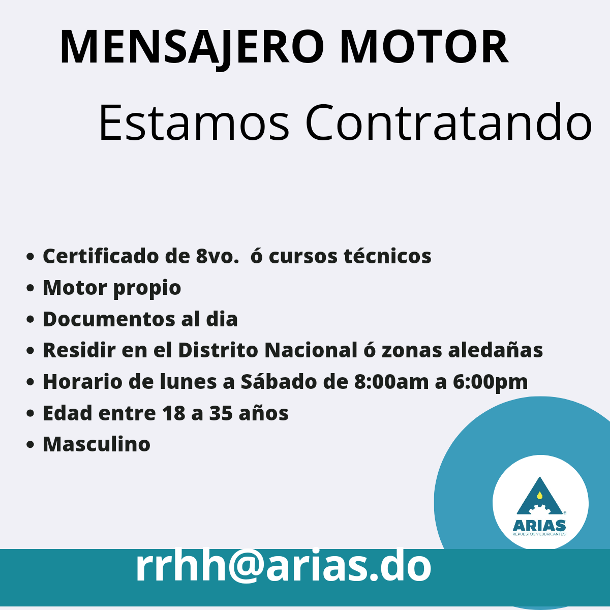 Vacante Mensajero Motor en Santo Domingo DN Foto 7199600-1.jpg