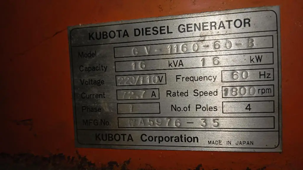 KUBOTA 16KVA USADA y BUENAS CONDICIONES Foto 7200770-1.jpg