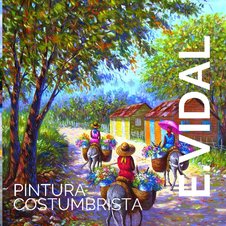 pintor dominicano cuadro costumbrista obra de arte e.vidal Foto 7203121-4.jpg