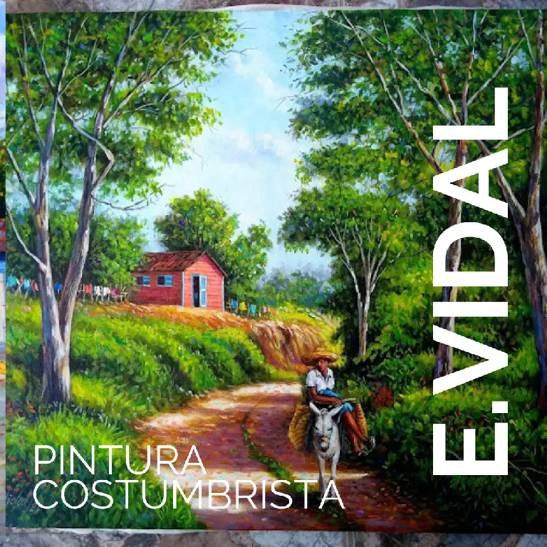 pintor dominicano cuadro costumbrista obra de arte e.vidal Foto 7203128-1.jpg