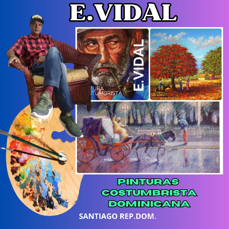 Pintor Dominicano cuadro Costumbrista Obra De Arte E.vidal Foto 7213208-6.jpg