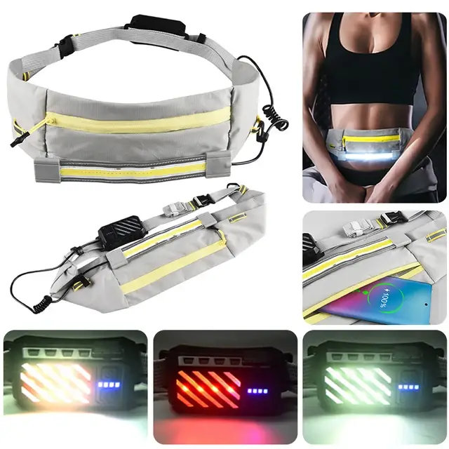 Riñonera para correr con luz LED bolso deportiva impermeable maricona  Foto 7214153-2.jpg