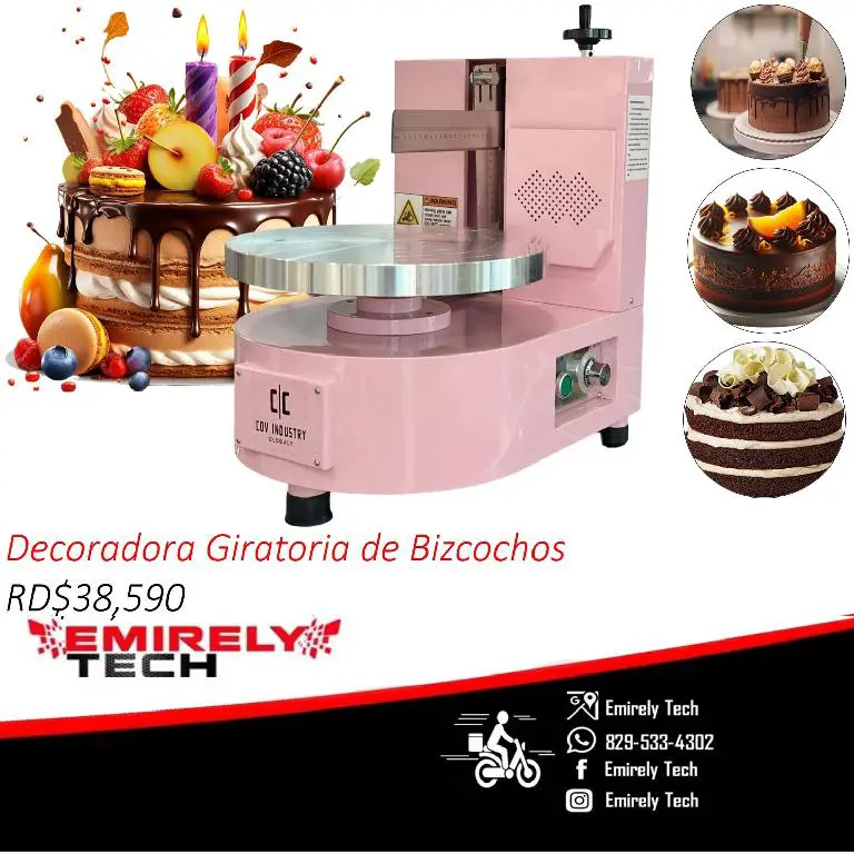 Maquina de recubrimiento giratoria decoradora de bizcochos pasteles ta Foto 7215627-1.jpg