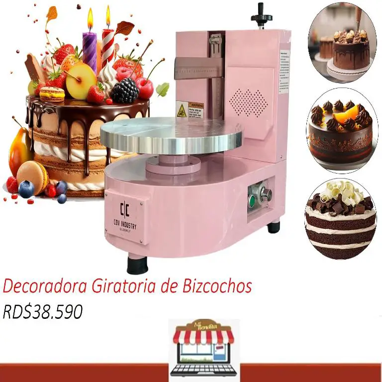 Maquina decoradora de bizcochos pasteles giratoria de recubrimiento de Foto 7216387-1.jpg