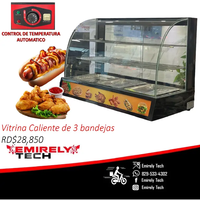 Vitrina exhibidora mostrador caliente de comida de 3 niveles 36 pulgad Foto 7217536-11.jpg
