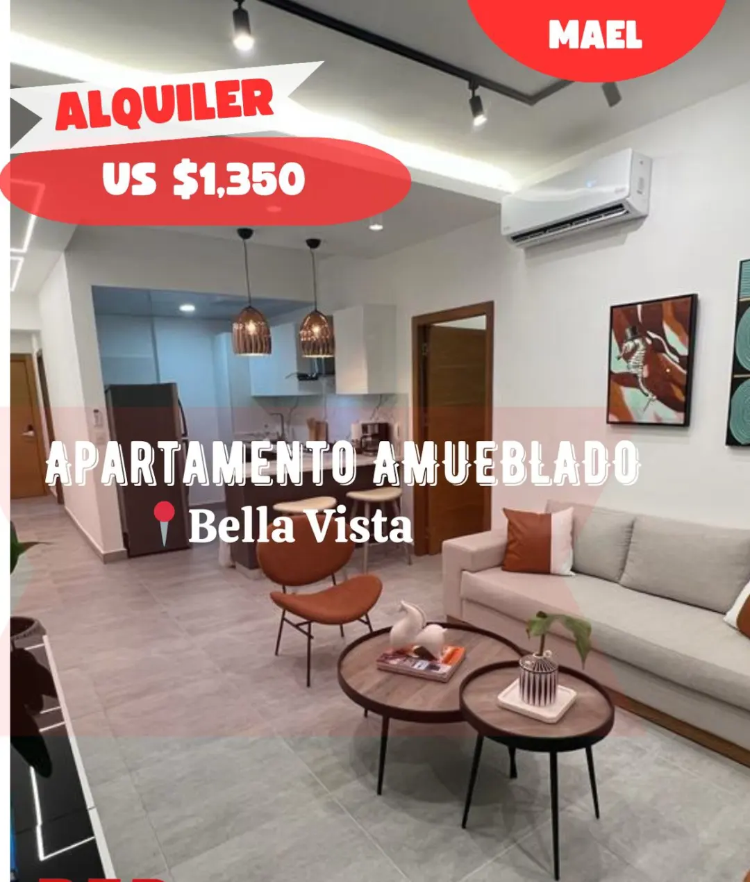 Apartamento AMUEBLADO en ALQUILER Bella Vista 1-Habitacion Hermosa Vis Foto 7223820-4.jpg