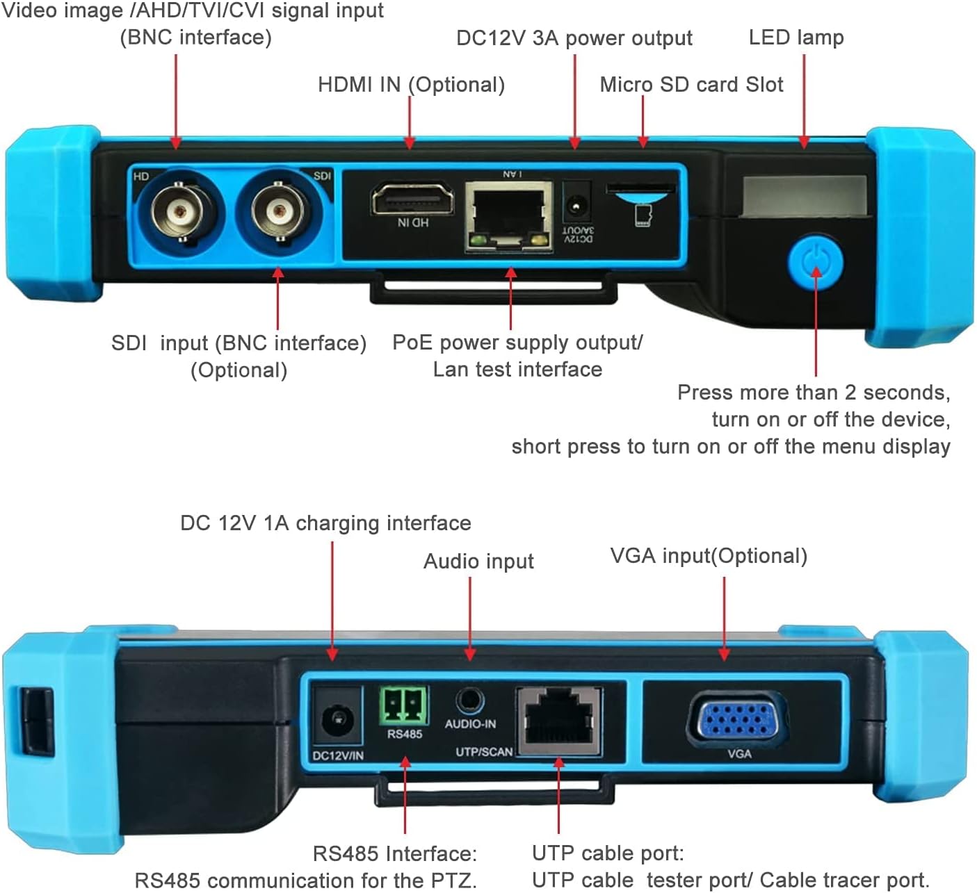 IPC TESTER 8MP 5 en 1 AHD CVI TVI CVBS cámara IP probador monitor IPC- Foto 7224128-4.jpg