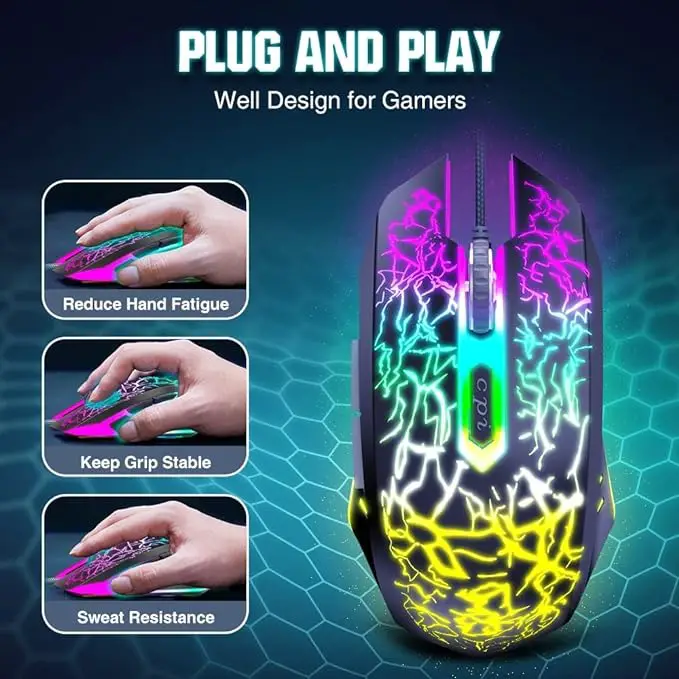 Mouse Gaming CM-50 RGB USB Luz Led Multicolor Foto 7225265-2.jpg