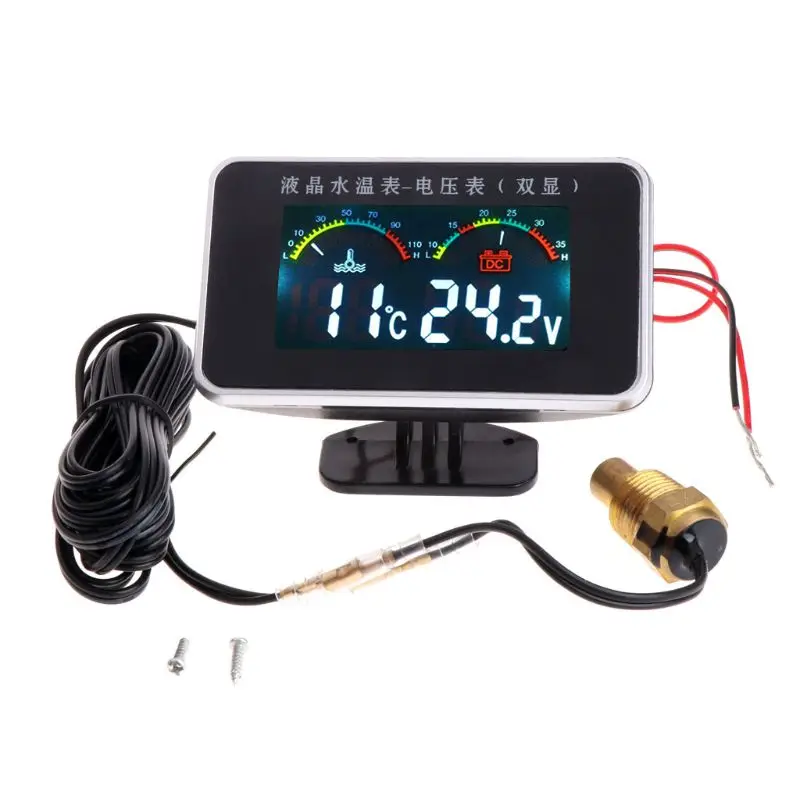 Medidor de temperatura de agua y voltaje para vehículos con sensor y a Foto 7225609-7.jpg