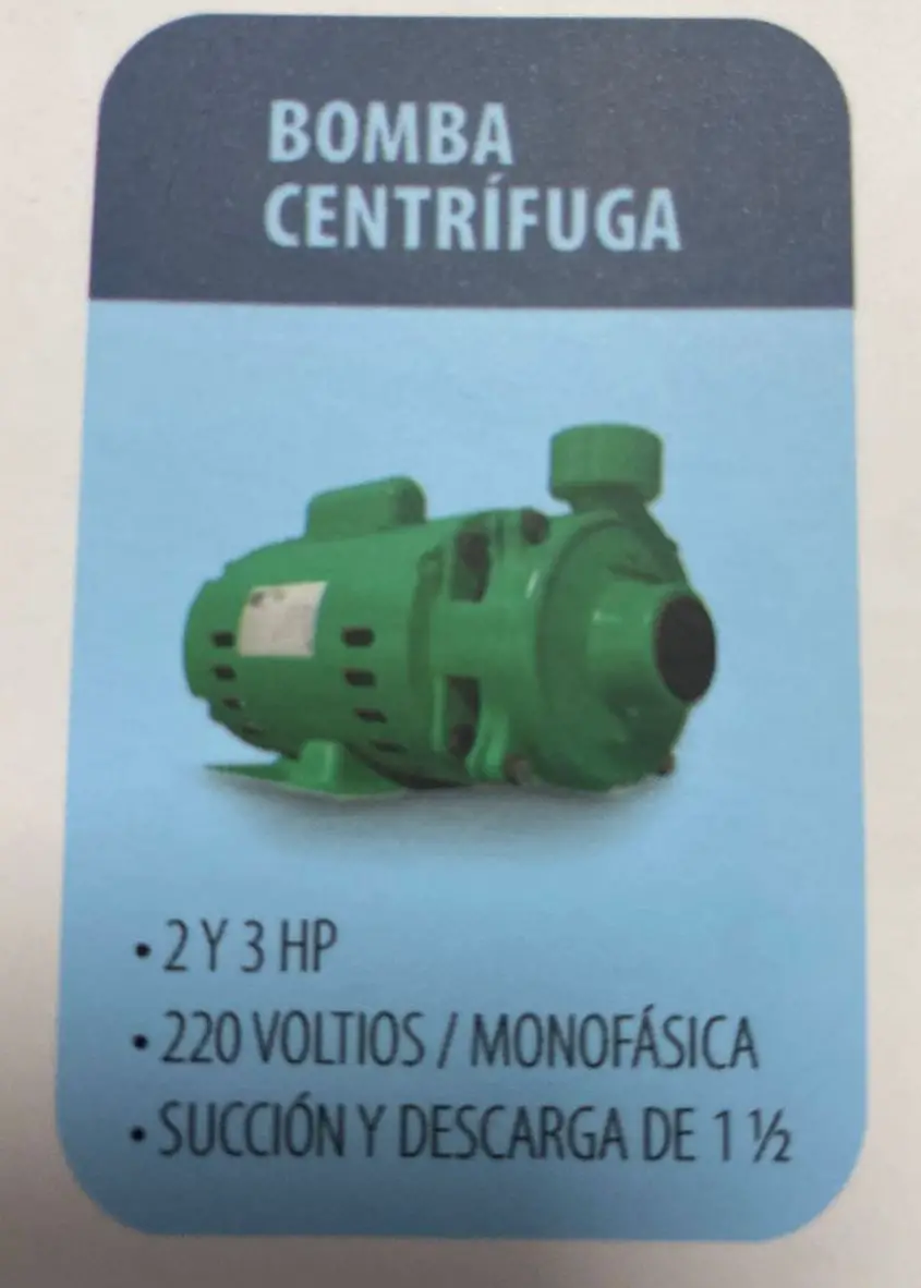 BOMBA CENTRIFUGA 2 Y 3 HP 220V/MONOFASICA SUCCION Y DESCARGA 1 1/2 Foto 7225876-1.jpg