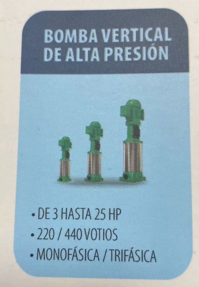 BOMBA VERTICAL DE ALTA PRESION 3 HASTA 25HP 220/440V MONOFASICA TRIFAS Foto 7225893-1.jpg