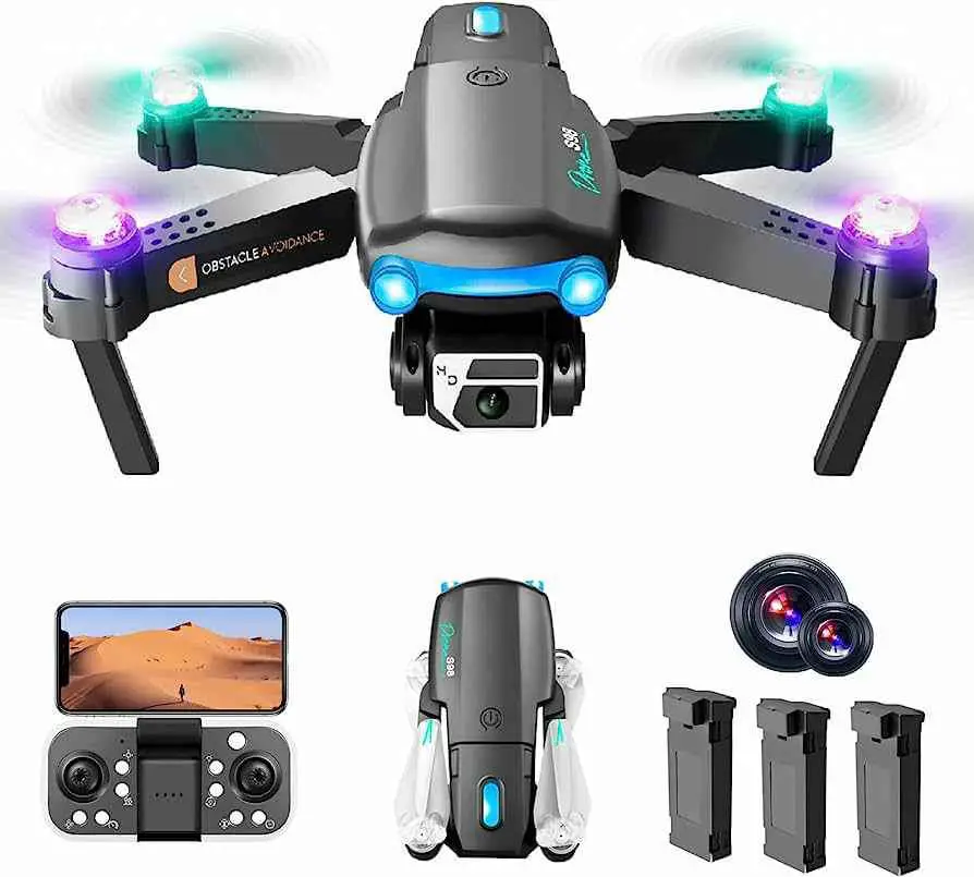 DRONES S98 CON DOBLE CAMARA 4K HD WIFI Y SENSOR ANTICHOQUE CON 2 BATER Foto 7226858-6.jpg