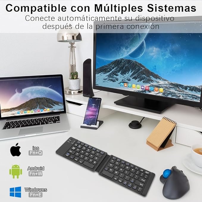 Mini teclado inalambrico plegable Q-815 compatible iOS Android y Windo Foto 7227258-2.jpg