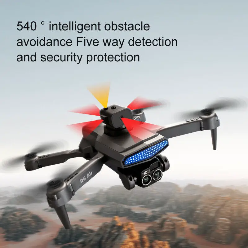 DRONES D6 AIR CON DOBLE CAMARA 4K CON 2 BATERIAS SENSON ANTICHOQUE NUE Foto 7228943-1.jpg