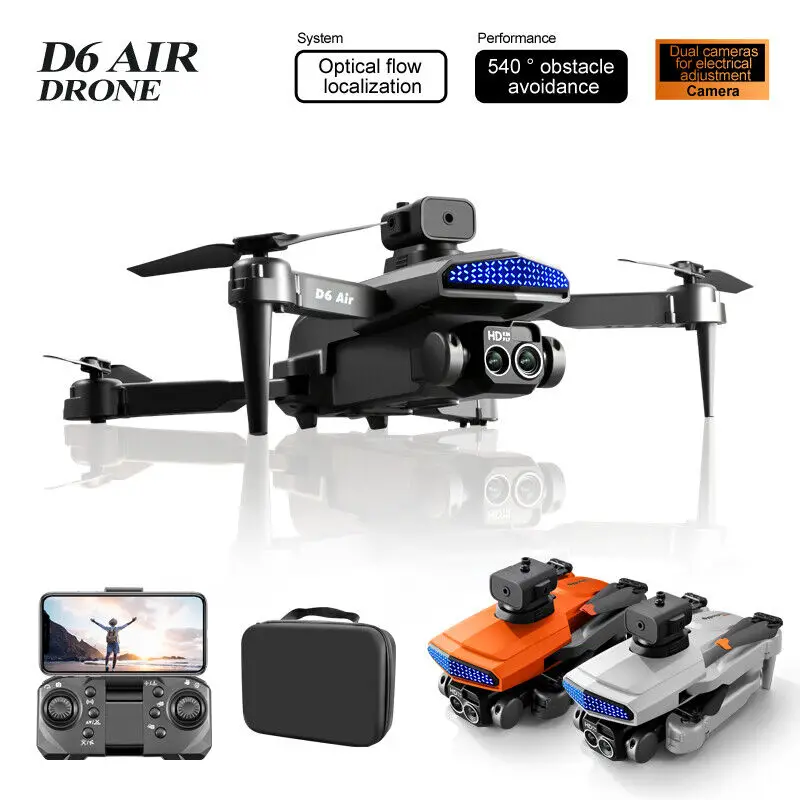 DRONES D6 AIR CON DOBLE CAMARA 4K CON 2 BATERIAS SENSON ANTICHOQUE NUE Foto 7228943-3.jpg