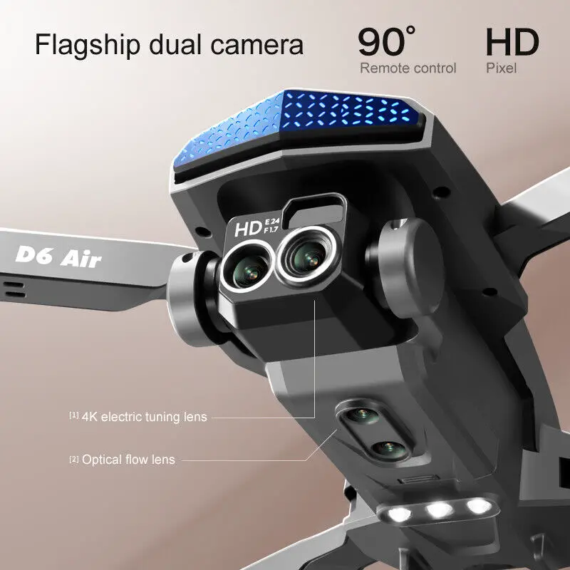 DRONES D6 AIR CON DOBLE CAMARA 4K CON 2 BATERIAS SENSON ANTICHOQUE NUE Foto 7228943-7.jpg