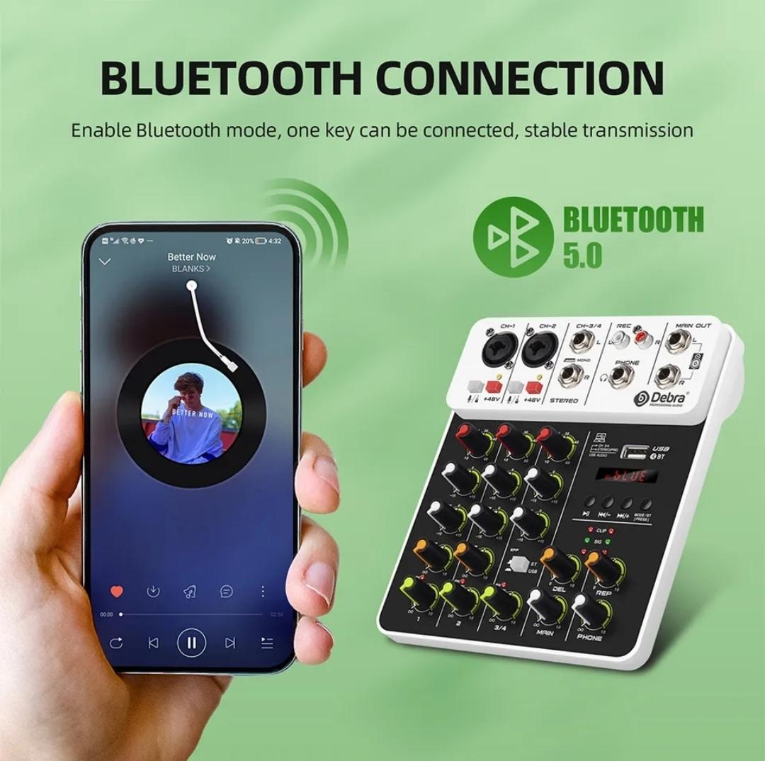 Consola mezclador de audio  4 canales con bluetooth y USB EN OFERTA  Foto 7229080-2.jpg