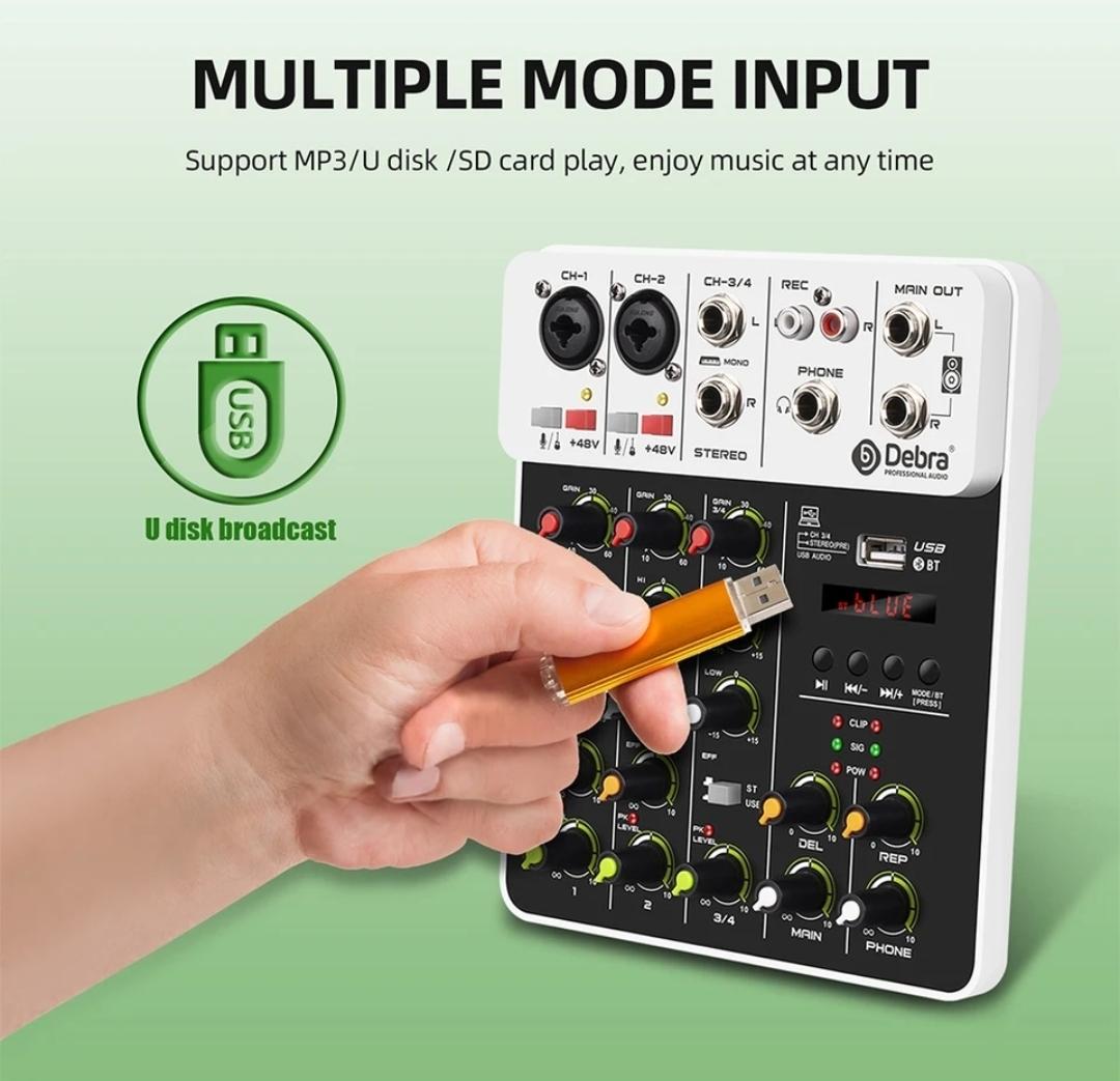 Consola mezclador de audio  4 canales con bluetooth y USB EN OFERTA  Foto 7229080-5.jpg