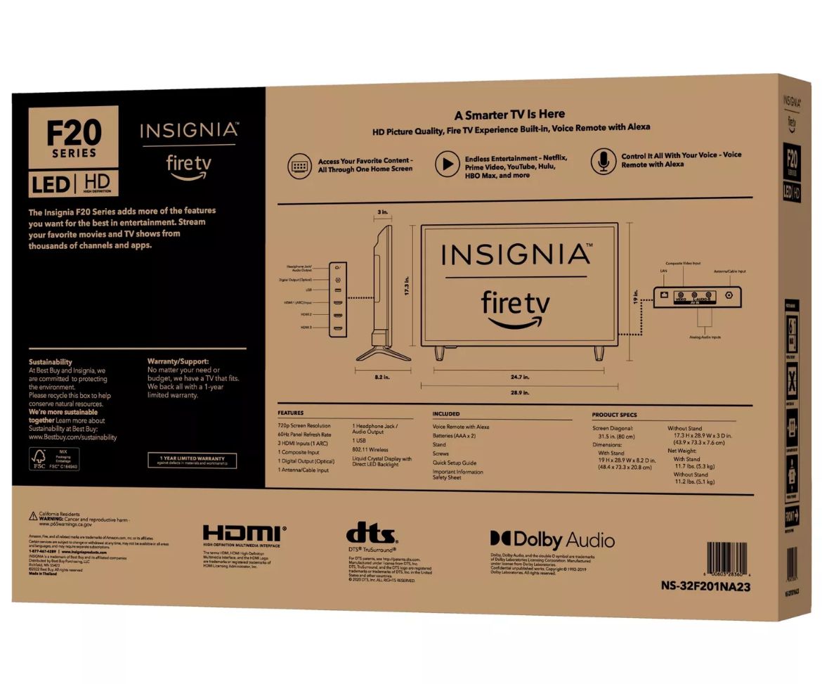 Tv Insignia 32 Sistema Amazon Fire Control voz Alexa 1 mes de Garantia Foto 7229864-3.jpg