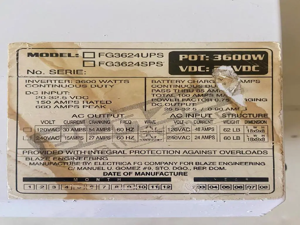 Inversor Blaze Engineering 3600w Foto 7230092-3.jpg
