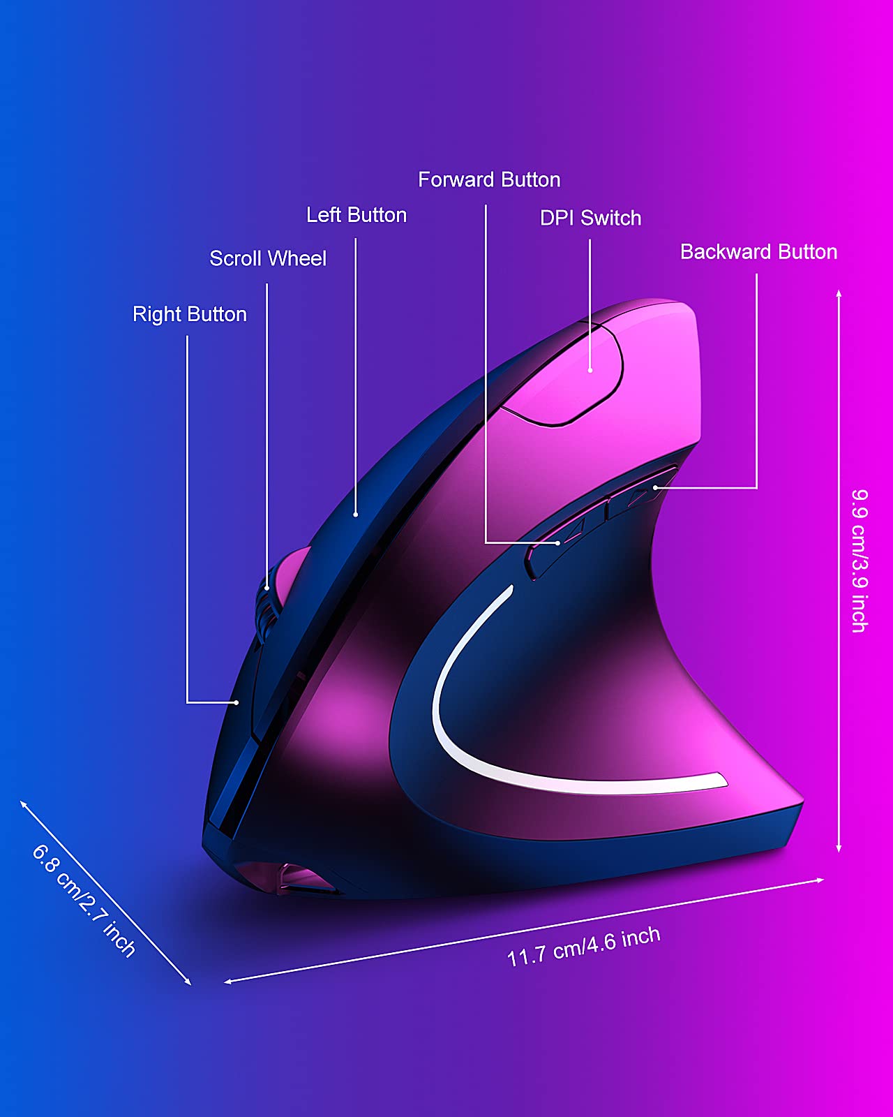 Ratón ergonómico inalámbrico recargable vertical con receptor USB 6 bo Foto 7230954-2.jpg