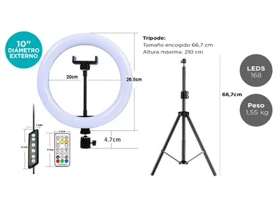 Aro Iluminador Led  26cm 10 Ring Light Celular Outlet Foto 7231000-1.jpg
