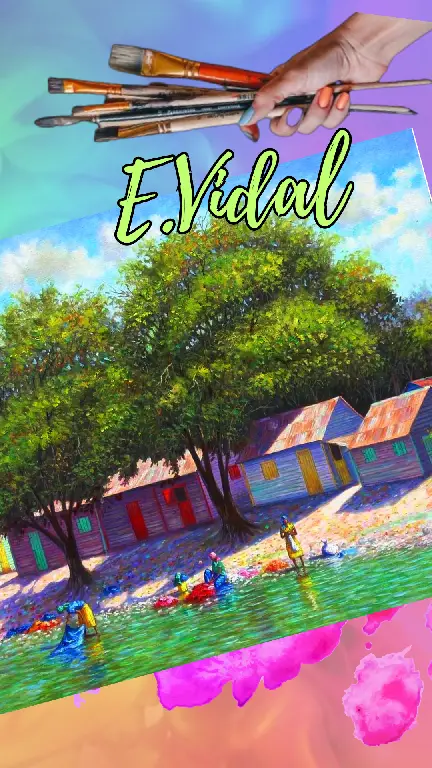 Pintor Dominicano cuadro Costumbrista Obra De Arte E.vidal Foto 7232182-2.jpg