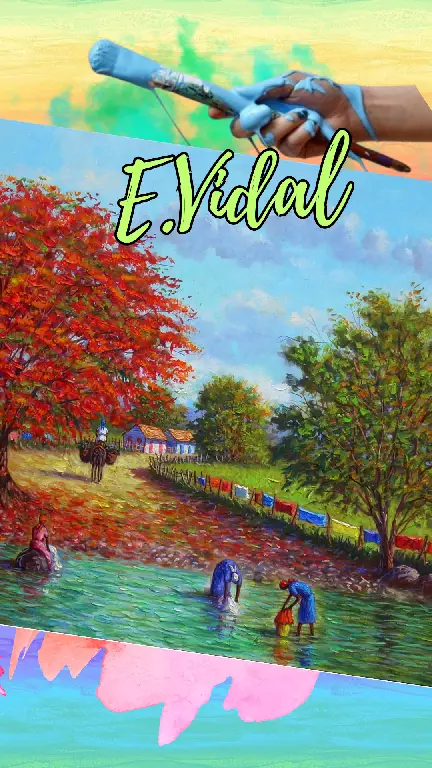 Pintor Dominicano cuadro Costumbrista Obra De Arte E.vidal Foto 7232182-4.jpg