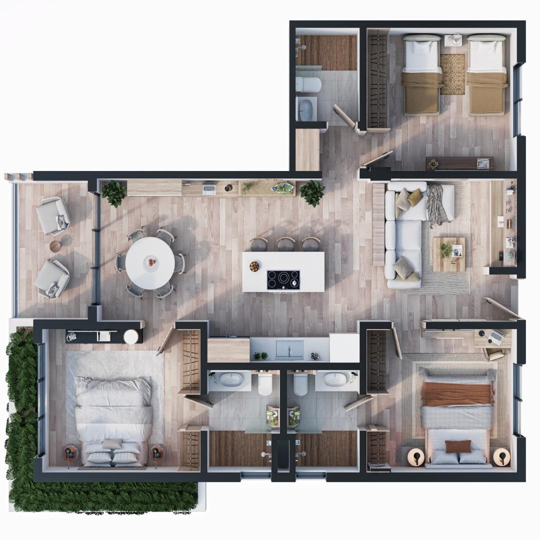 Apartamentos de 3 Habitaciones en City Place Luxury Condos en Punca Ca Foto 7232186-4.jpg
