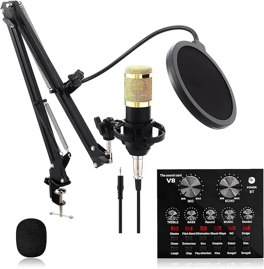 Tarjeta de sonido con su micrófono y accesorios  Foto 7232883-1.jpg