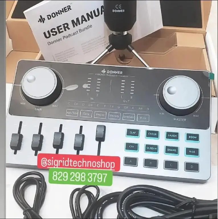 Kit para podcast Interfaz con mezclador de audio con micrófono función Foto 7235166-2.jpg