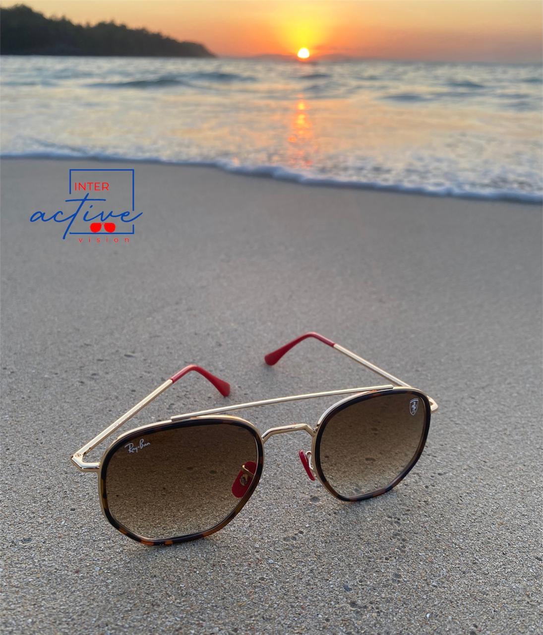 Lente RayBan Ferrari Dorado y Cristal Marron Foto 7235367-3.jpg