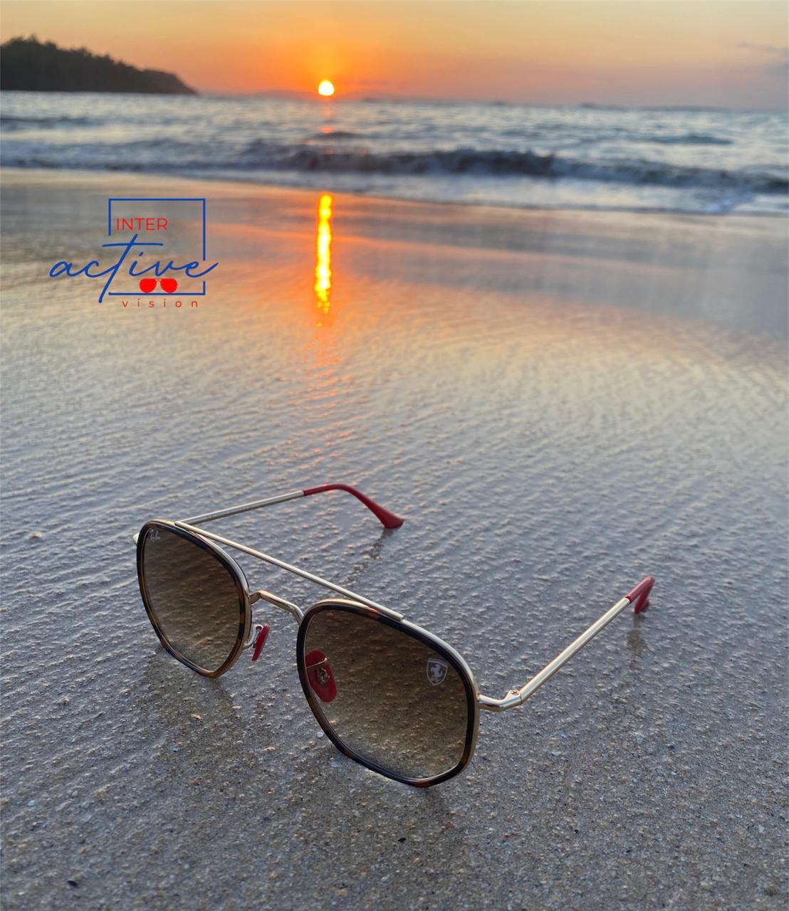 Lente RayBan Ferrari Dorado y Cristal Marron Foto 7235367-4.jpg