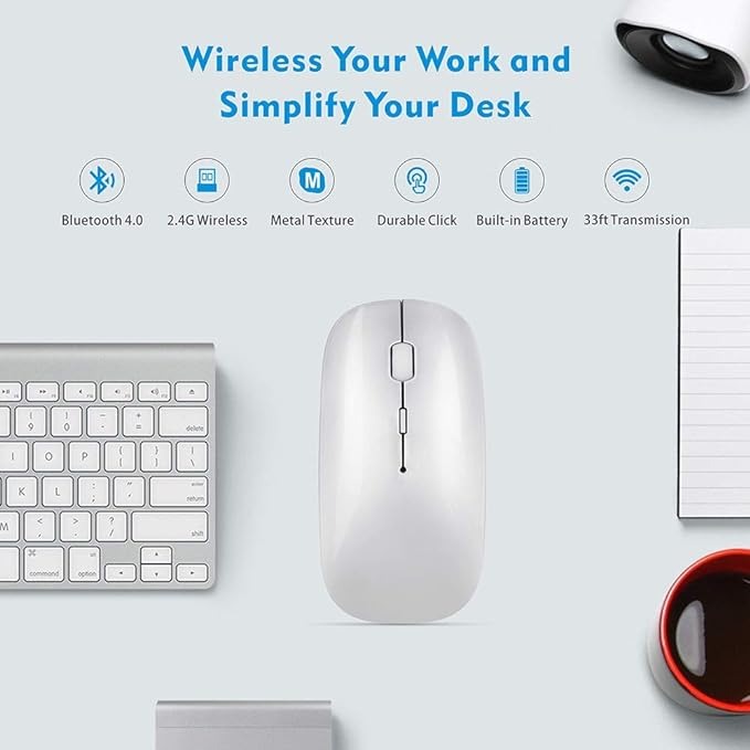 MOUSE INALAMBRICO RECARGABLE 2.4G  BLUETOOTH Foto 7235598-2.jpg