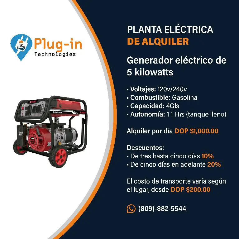 Alquiler de plantas eléctricas en Santo Domingo Este Foto 7235921-1.jpg