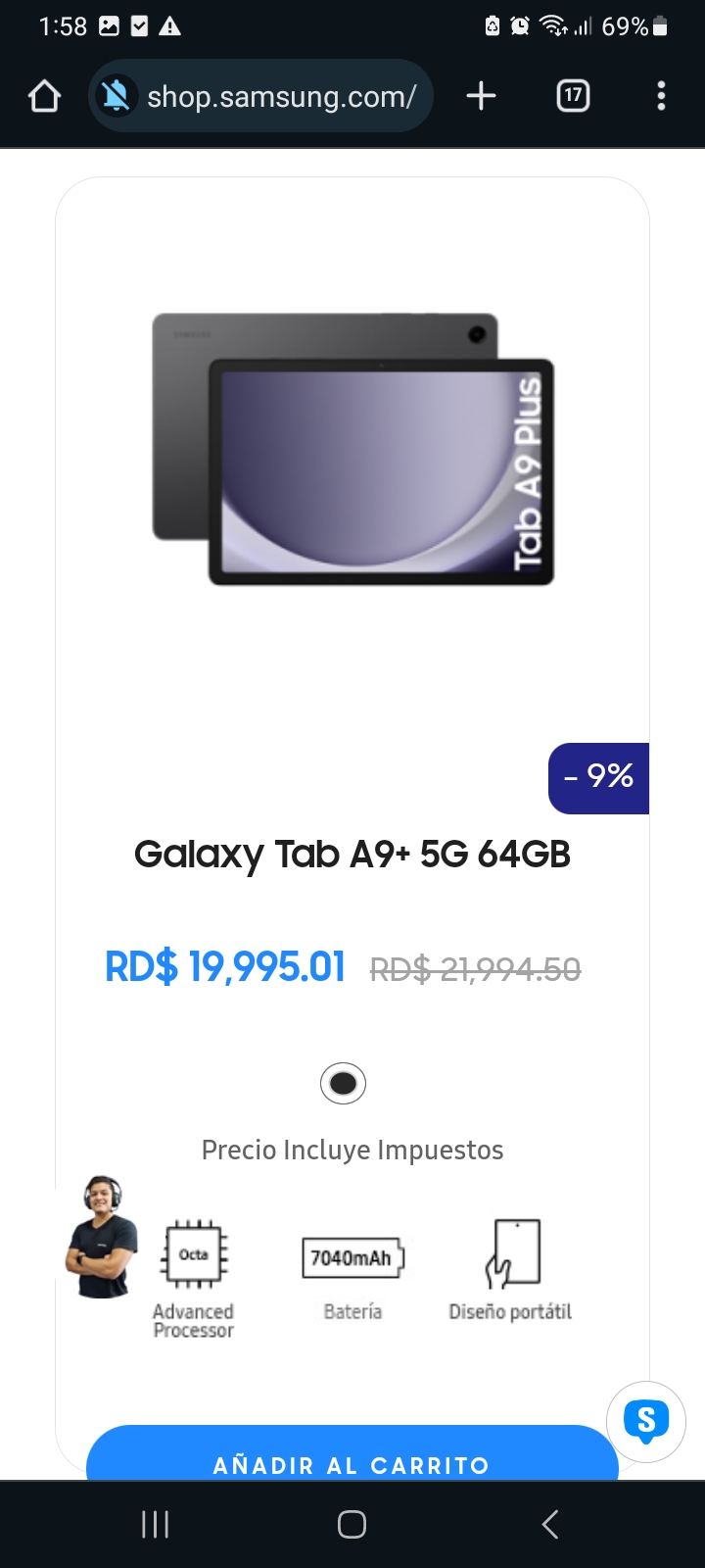 Galaxy  tab A9G5 64bg totalmente nueva en su caja  Foto 7236820-1.jpg