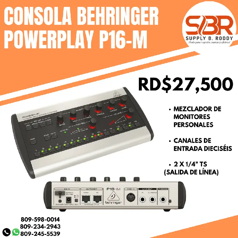 Sistema de monitoreo Behringer p16m Foto 7236871-1.jpg