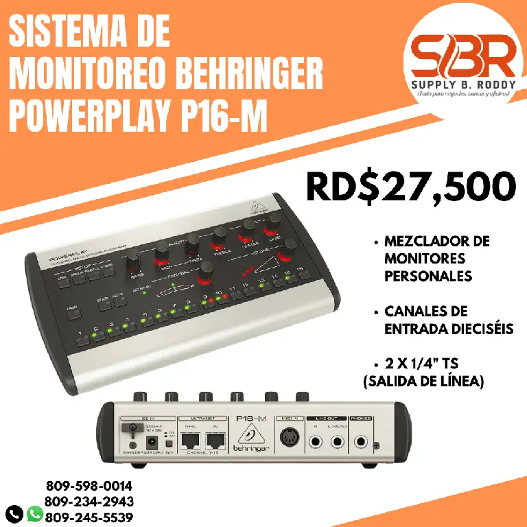 Sistema de monitoreo Behringer p16m Foto 7236871-2.jpg