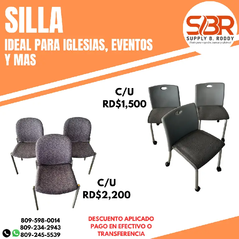 Sillas para iglesias eventos sala de espera y mas Foto 7236875-1.jpg